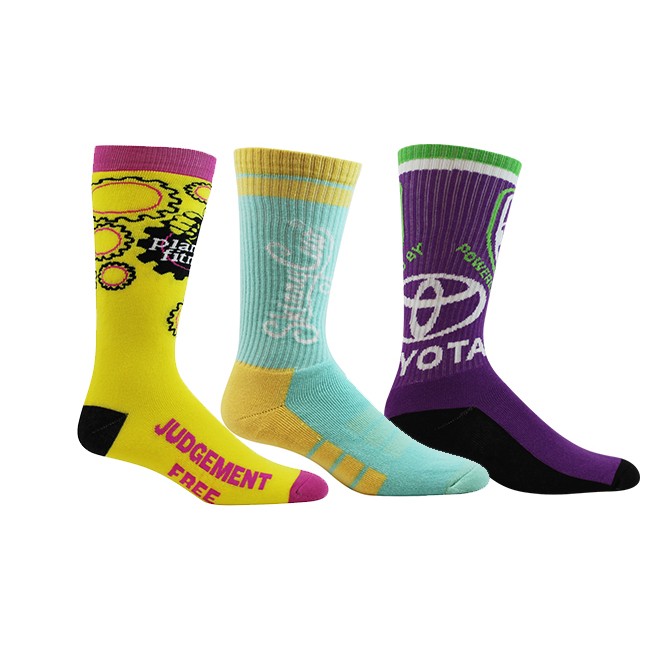 branded socks, polos and hoodies