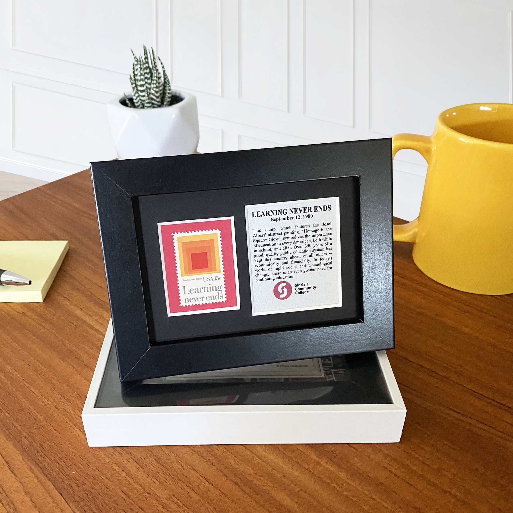 Framed Genuine Education & Teacher Postage Stamp