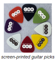 screen-printed guitar picks